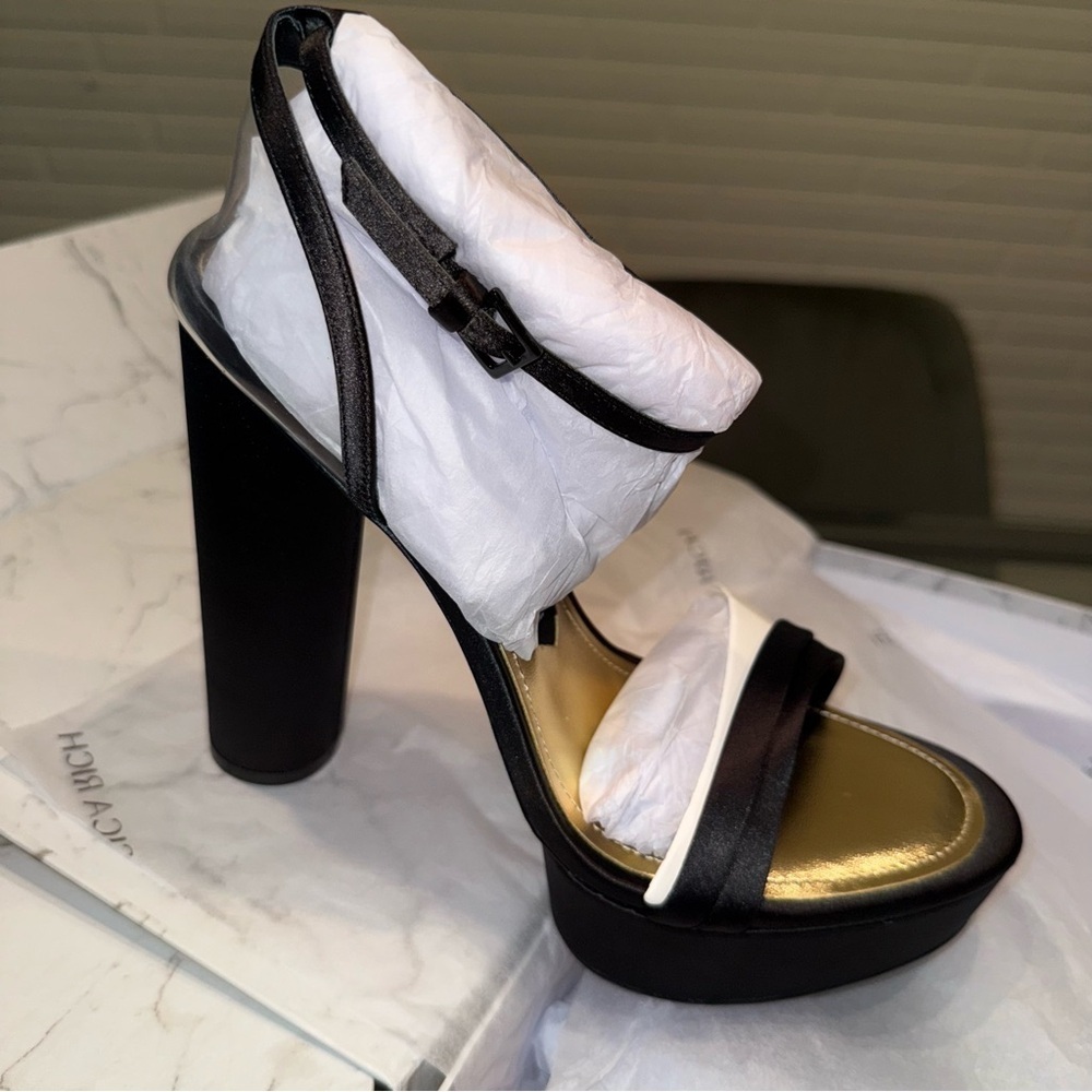 Jessica Rich Satin Noir Platform Sandal, Women’s Size 38/ US 8 - Picture 2 of 8